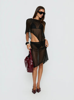 Luminous Sheer Poncho Black
