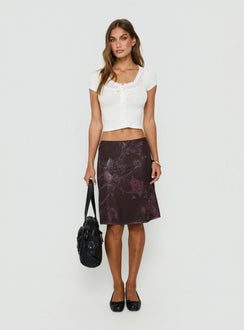 Laena Midi Skirt Purple Floral