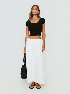 Lunea Concealed Waistband Maxi Skirt White