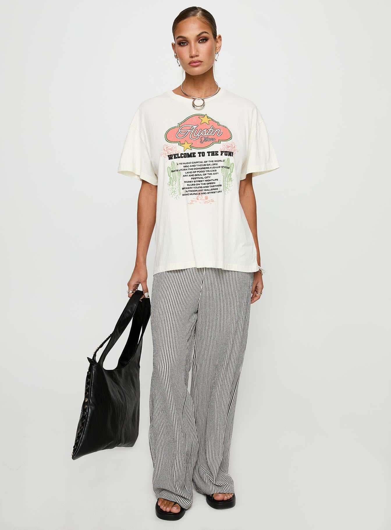 Country Festival Oversized Tee White