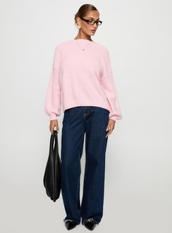 Melzo Crew Neck Knit Sweater Pink