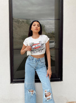 front view of model wearing Princess Polly You Adjust Tee White 