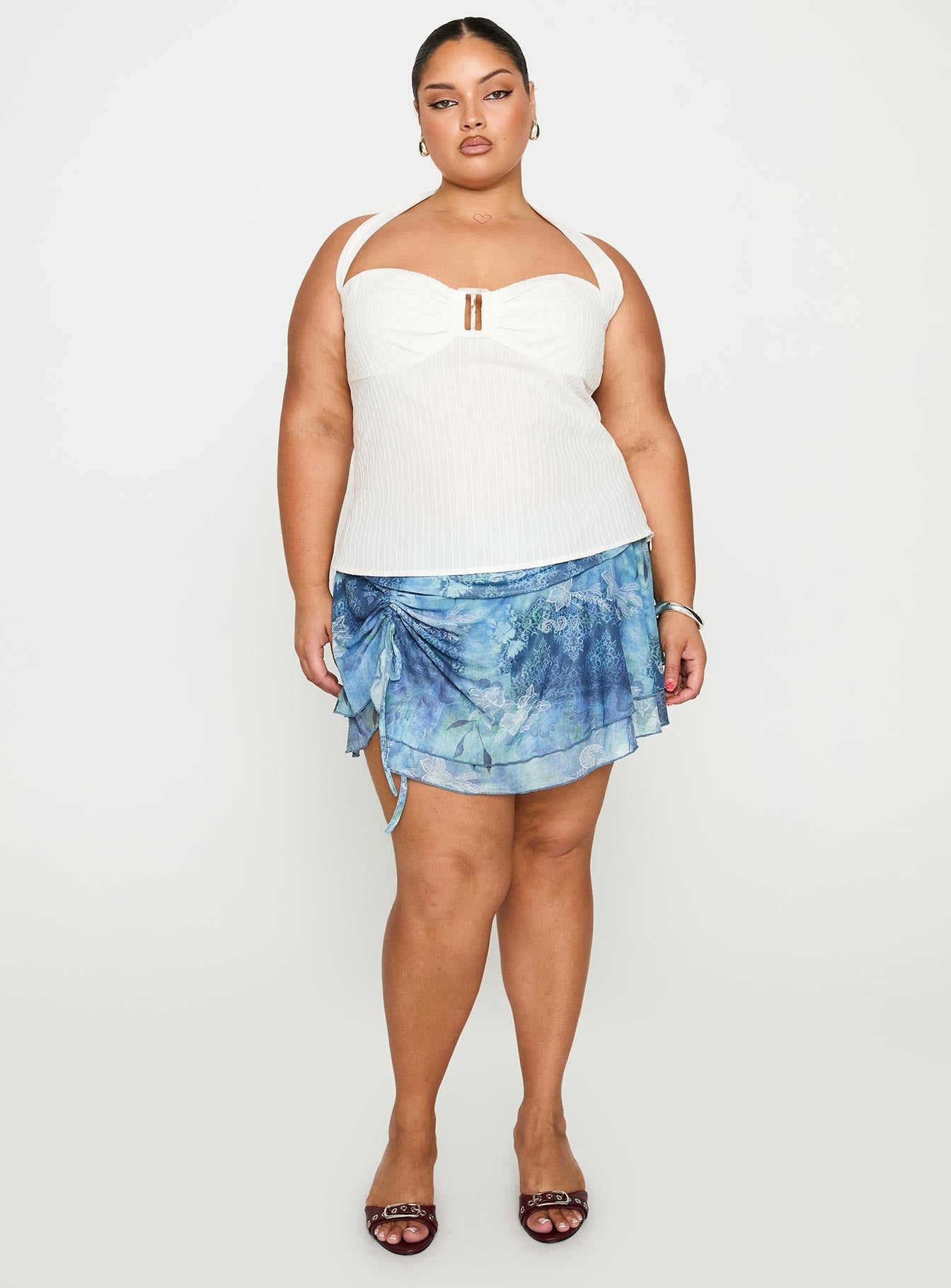 Isabetta Halter Top White Curve