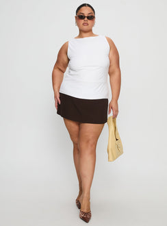 Lose Your Number High Neck Top White Curve