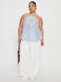 Pedra Wide Leg Pant White Curve