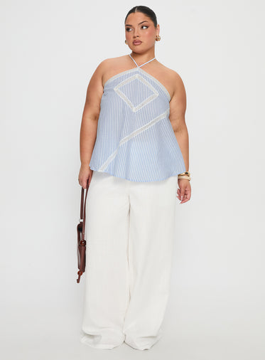 Pedra Wide Leg Pant White Curve