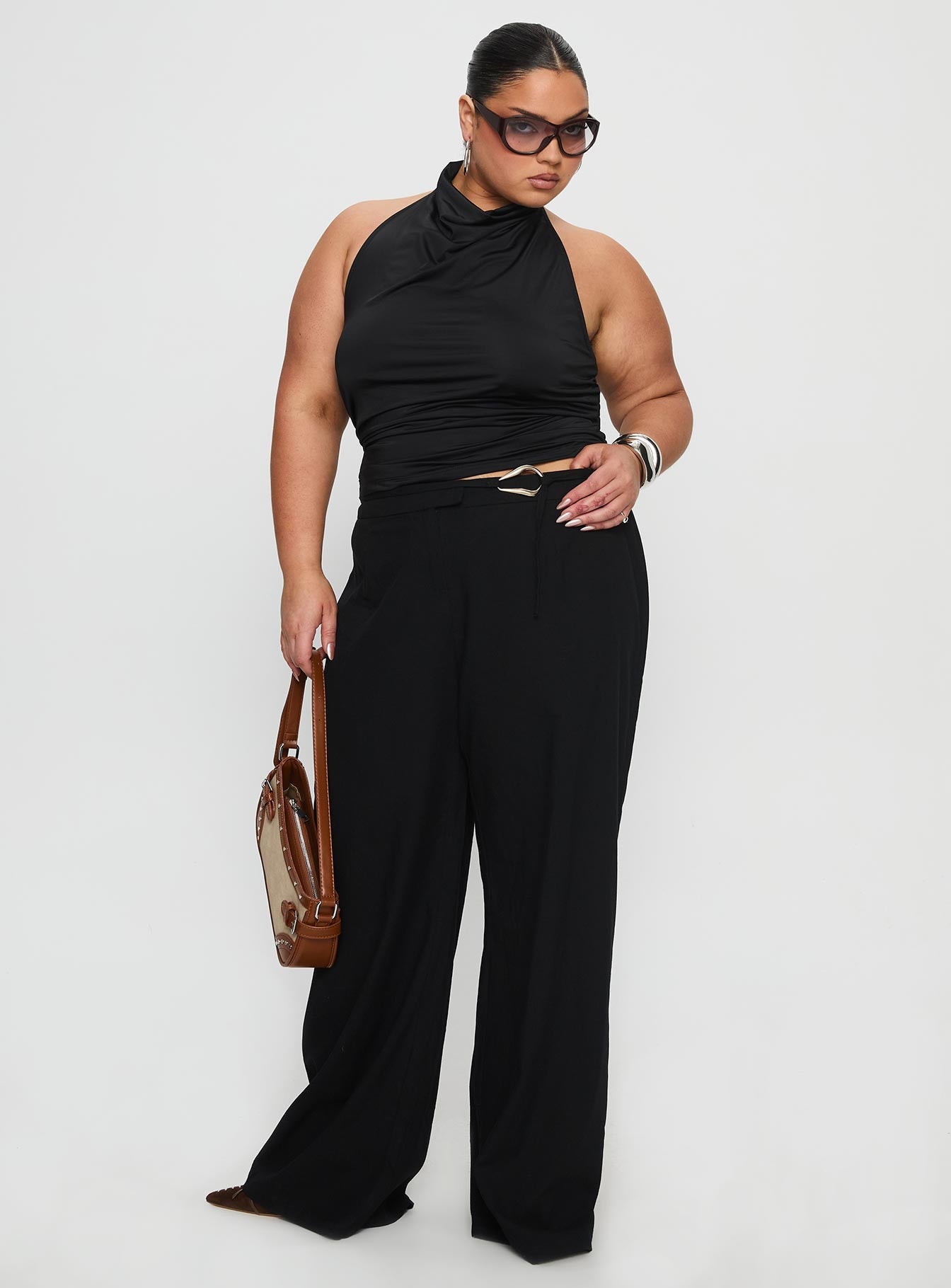 Lucetta Wide Leg Pant Black Curve