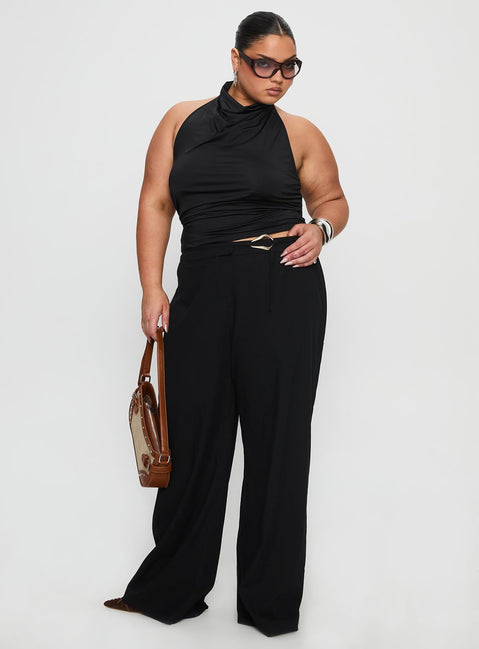 Lucetta Wide Leg Pant Black Curve