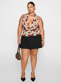 Capulet Halter Cowl Top Floral Curve