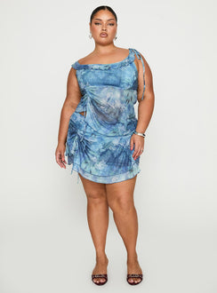 Rosee Frill Mini Skort Blue Multi Curve