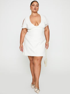 Florie Corset Mini Dress White Curve