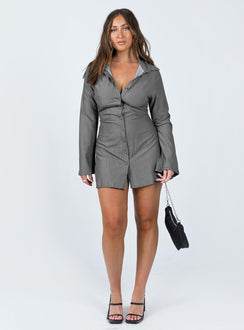 product Princess Polly V-Neck V-Neck  Anni Pin Stripe Mini Dress Grey