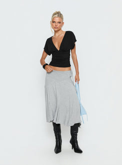 Natomi Jersey Midi Skirt Grey Marle