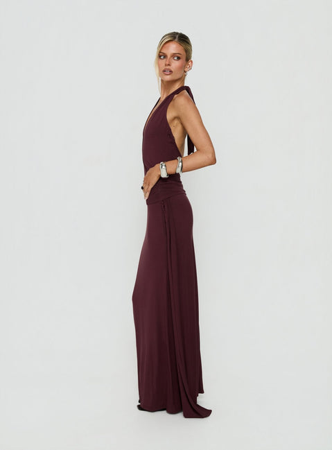 So Major Draped A-Line Maxi Dress Plum