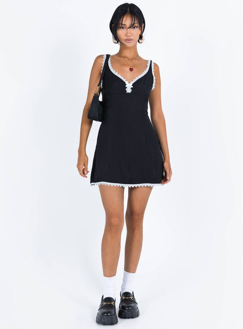 product Princess Polly Asymmetric Neckline  Fyfe Mini Dress Dusty Black
