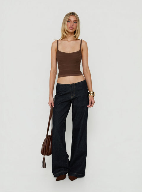Wilah Knit Tank Top Brown