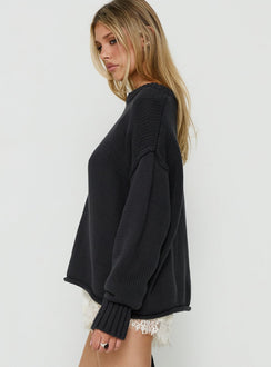 Wilda Crew Neck Knit Sweater Navy