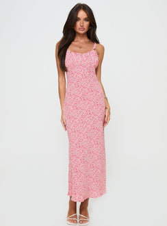 Floral print midi dress Adjustable shoulder straps, sweetheart neckline, invisible zip fastening at side