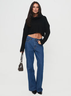 Turtleneck sweater Soft knit material, drop shoulder Good stretch, unlined Princess Polly Lower Impact 