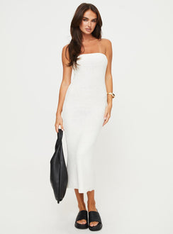 Strapless knit maxi dress Good stretch, unlined