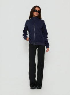 Keeran Funnel Neck Fleece Jumper Navy / White