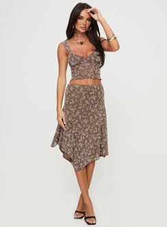 Motel Cinta Skirt Brown Multi