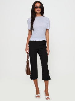 Just Smile Ruched Top Lilac Check