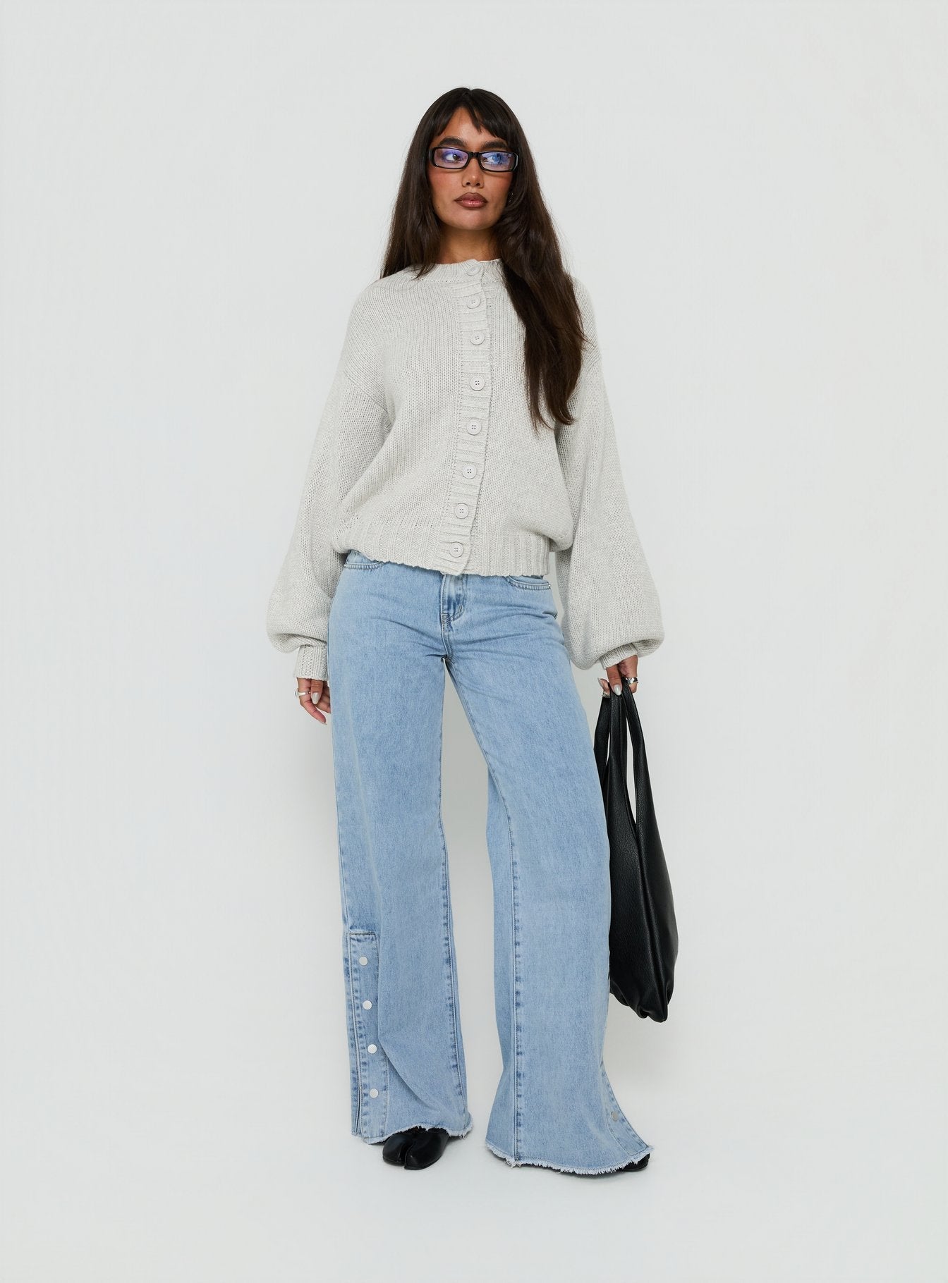 Edern Cardigan Light Grey Marle