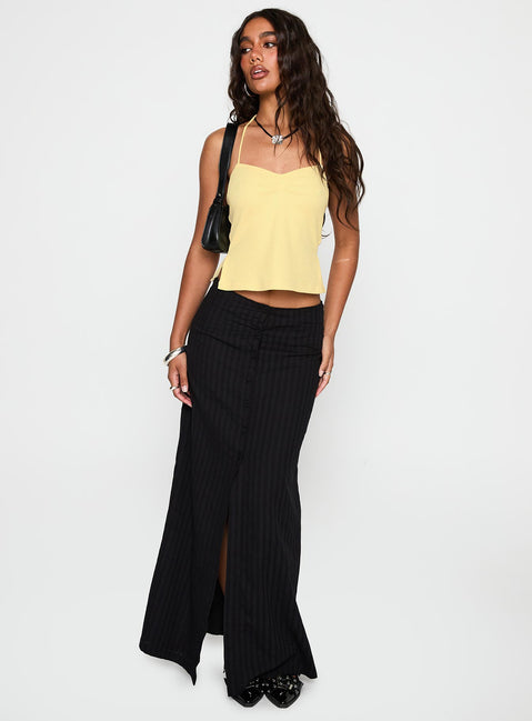 Rehna Halter Top Yellow Slub