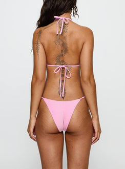 Aimi Glitter Triangle Bikini Top Pink