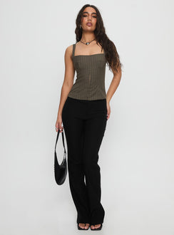 Nylen Tailored Suiting Top Brown Pinstripe