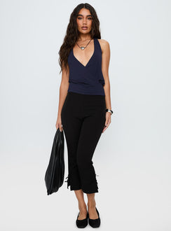 Michella Wrap Top Navy