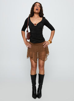 April Showers Hardware Detail Top Black