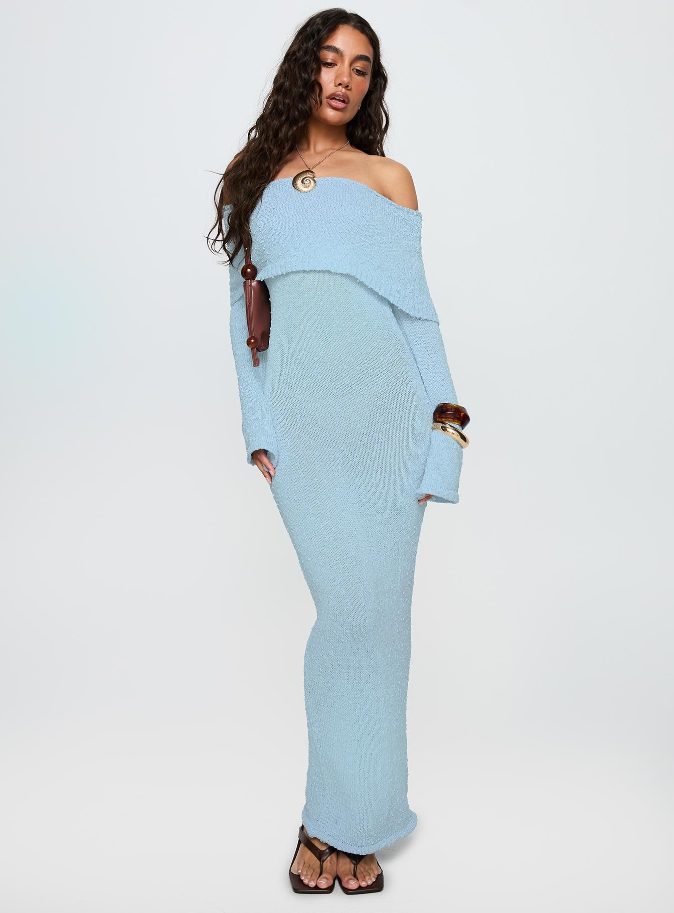 Karynn Long Sleeve Maxi Dress Blue