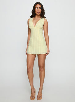 Kristol Plunge Neck Romper Yellow