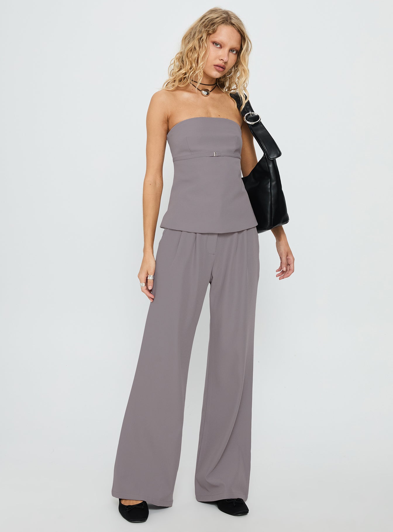 Irresistible Strapless Top Grey