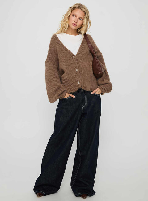 Yasmyn Knit Cardigan Brown