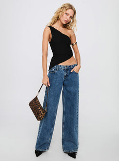 Machiatto One Shoulder Top Black