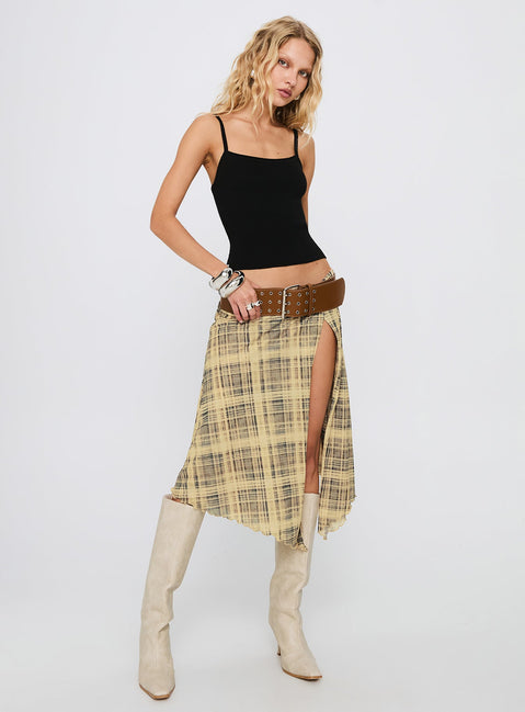 Juni Knit Cami Top Black