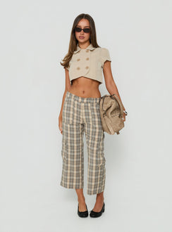 Indee Cropped Cargo Pants Check