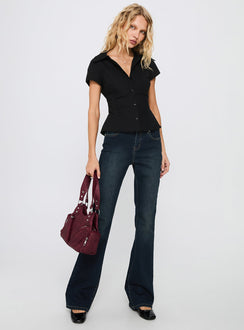 Thessara Mid Rise Bootleg Jeans Dark Blue