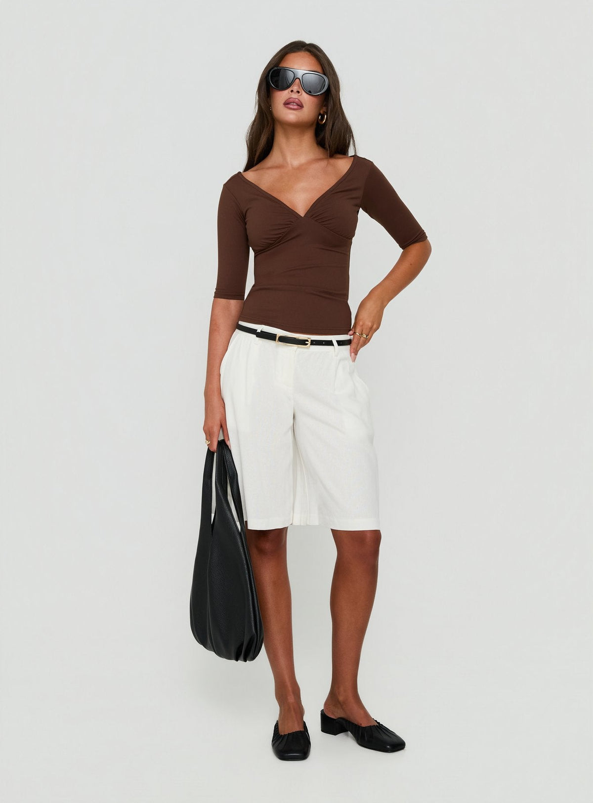 Kolbey Longline Linen Short White