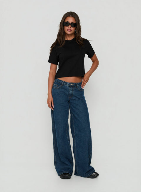 Dealia High V Boxy Tee Black