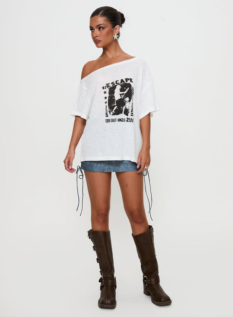 Kippa Off The Shoulder Tee White