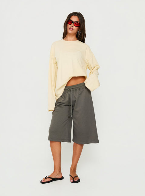 Settle Down Long Sleeve Top Butter Yellow