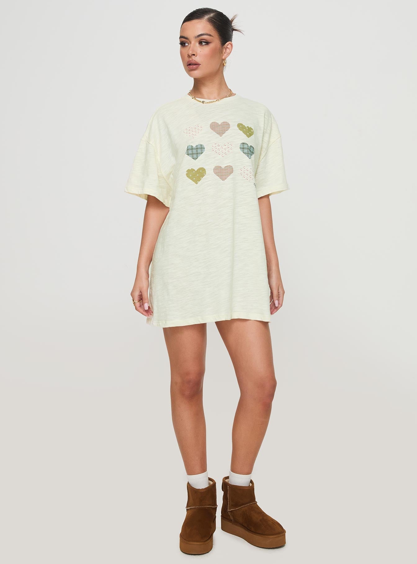 Heart Strong Nightie Sleep Dress Multi