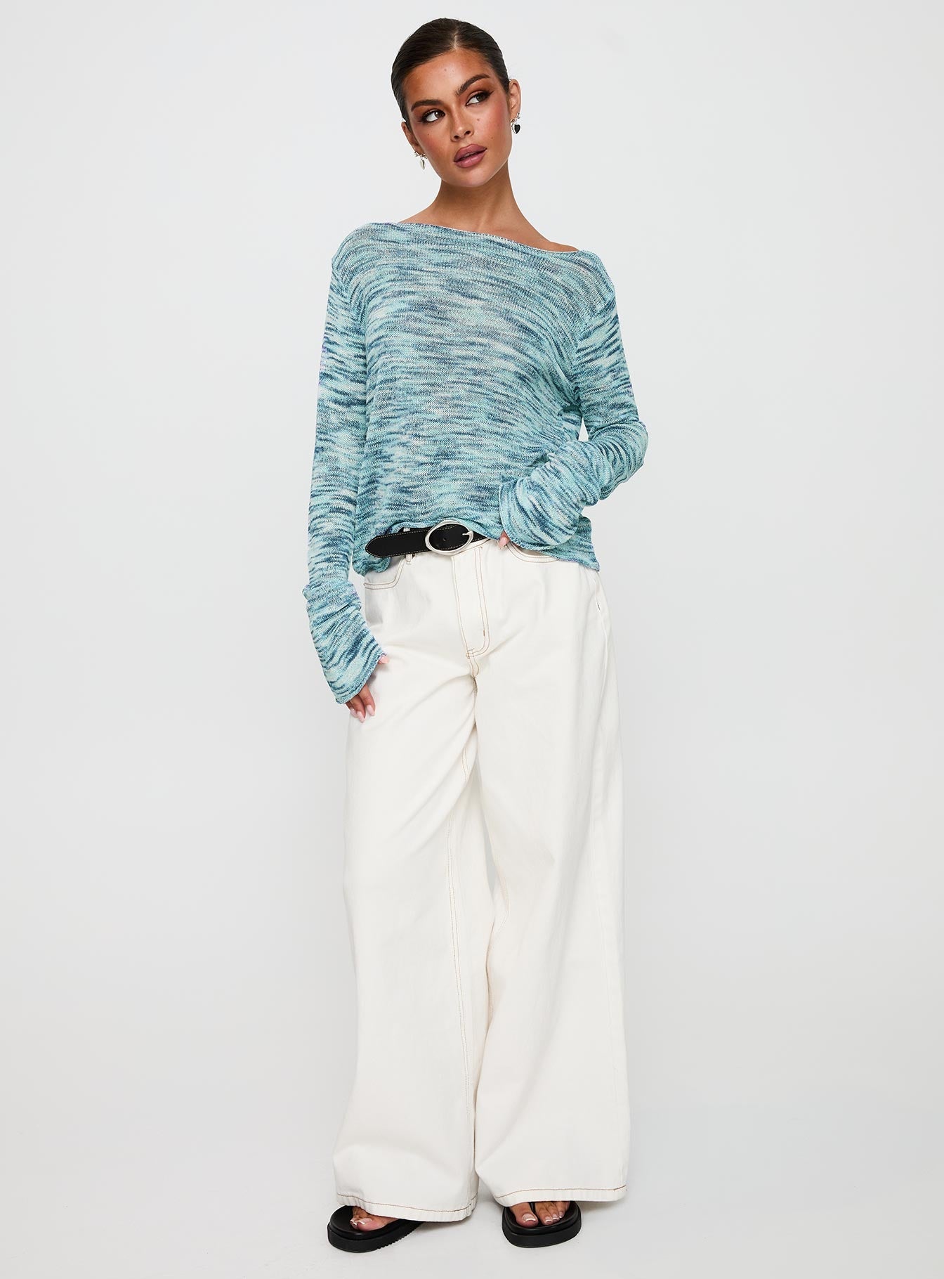 Lay Your Cards Knit Sweater Blue Multi