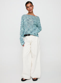 Lay Your Cards Knit Sweater Blue Multi