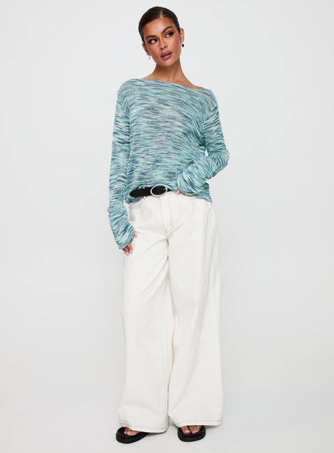 Lay Your Cards Knit Sweater Blue Multi