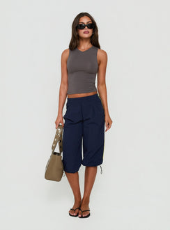 Camrynn High V Boxy Tank Top Slate